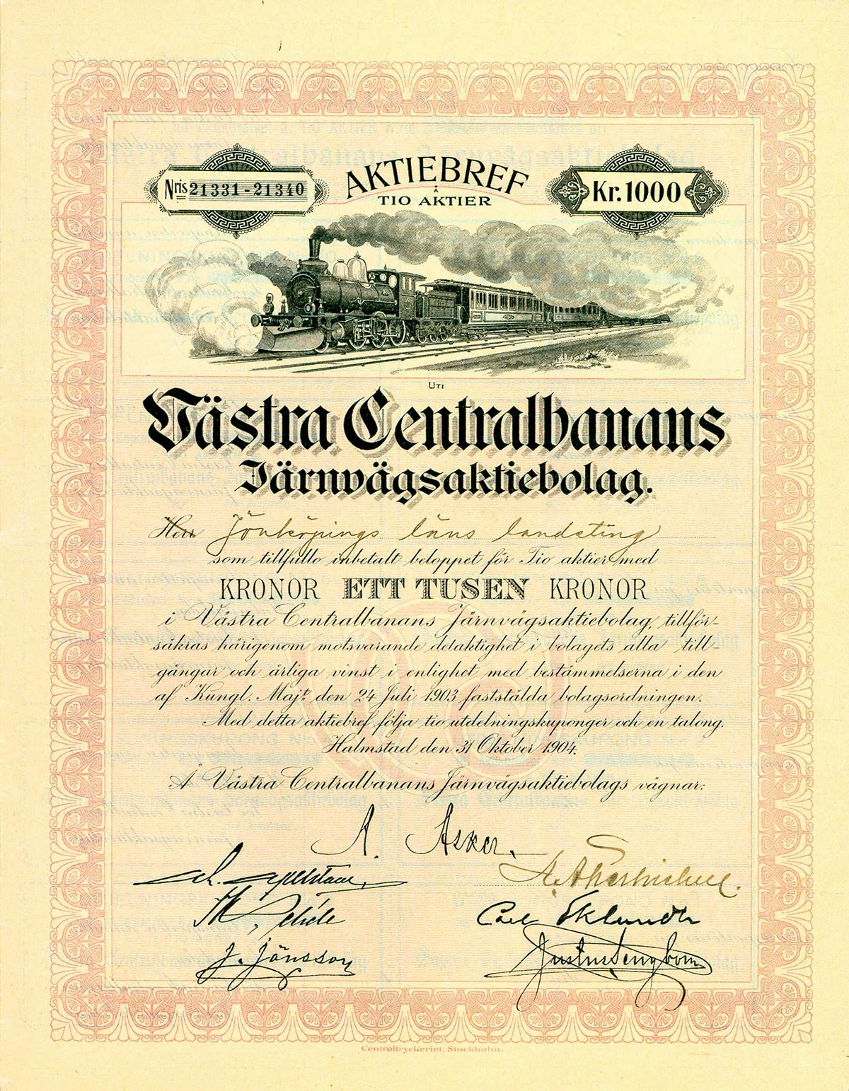 Jarnvagsaktiebolag | Ekonomisk historia Jarnvagsaktiebolag | Ekonomisk historia